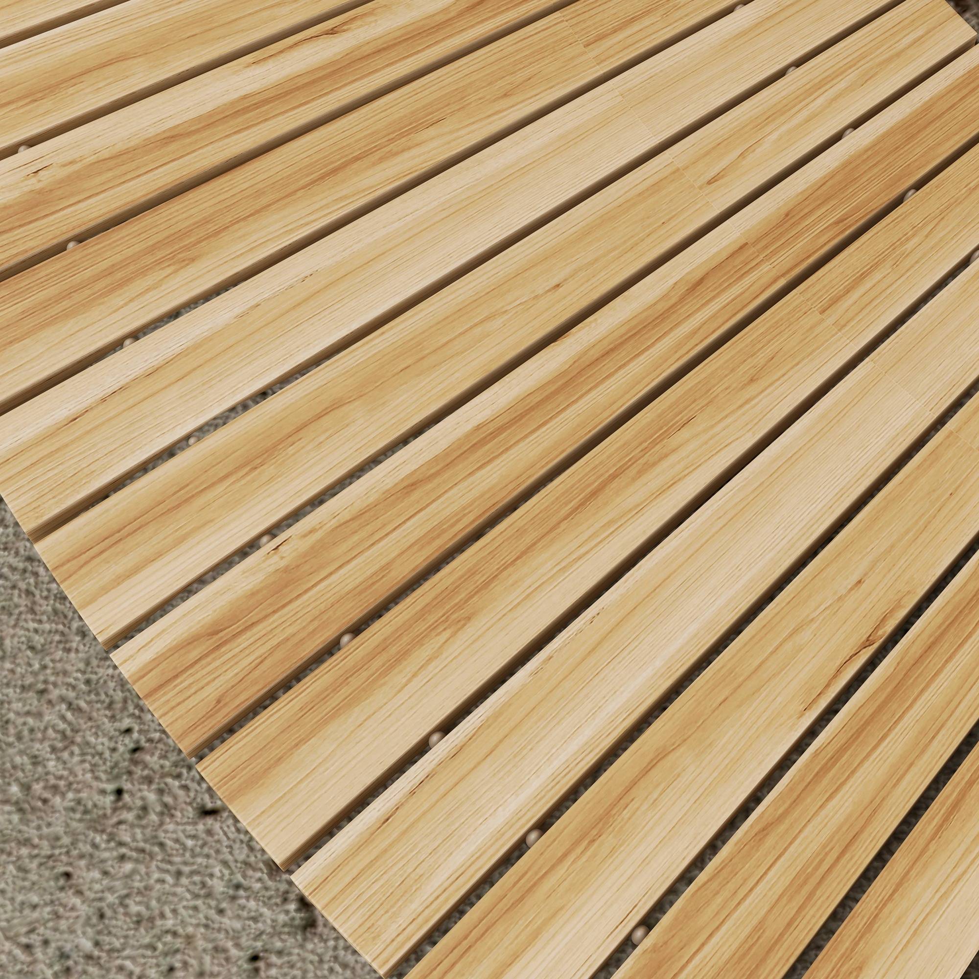 Outsunny - Allée chemin de jardin incurvé enroulable en lattes de bois dim. 120/72L x 38l cm sapin pré-huilé - Outsunny - Imagen 8