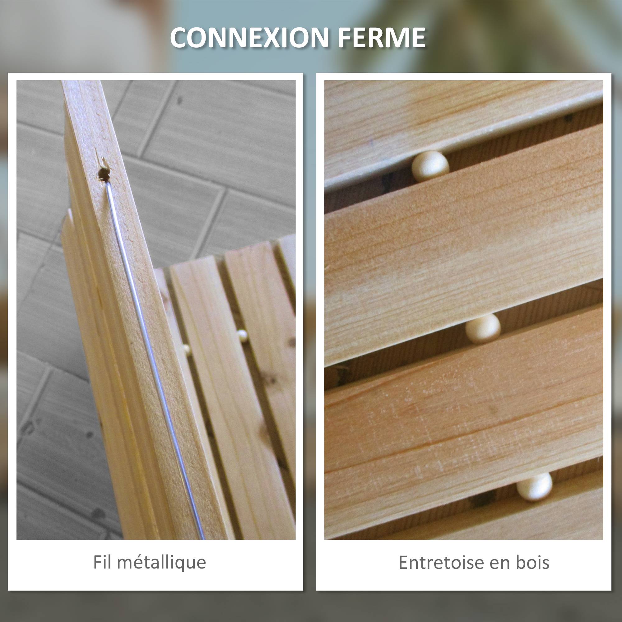 Outsunny - Allée chemin de jardin incurvé enroulable en lattes de bois dim. 120/72L x 38l cm sapin pré-huilé - Outsunny - Imagen 5