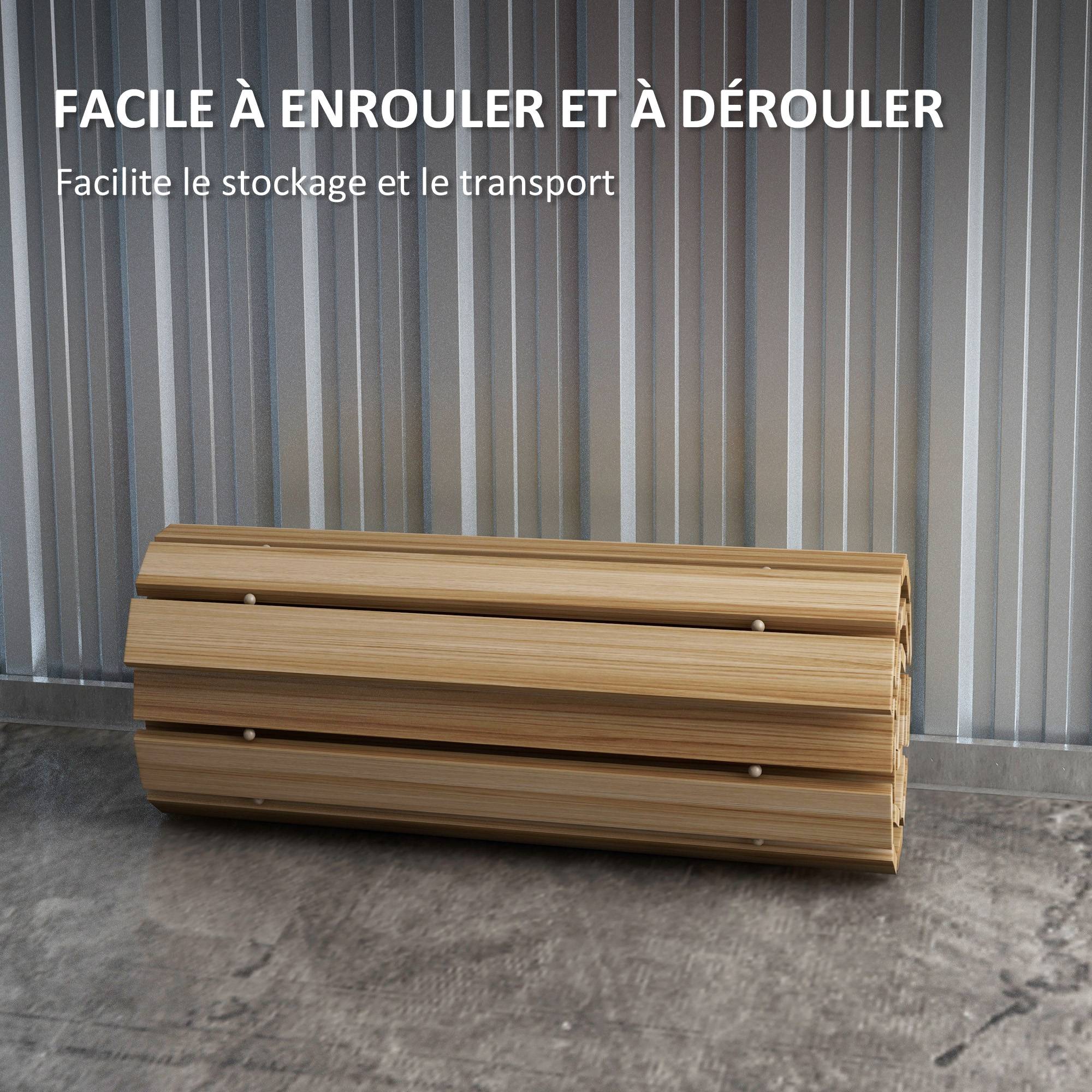 Outsunny - Allée chemin de jardin incurvé enroulable en lattes de bois dim. 120/72L x 38l cm sapin pré-huilé - Outsunny - Imagen 7