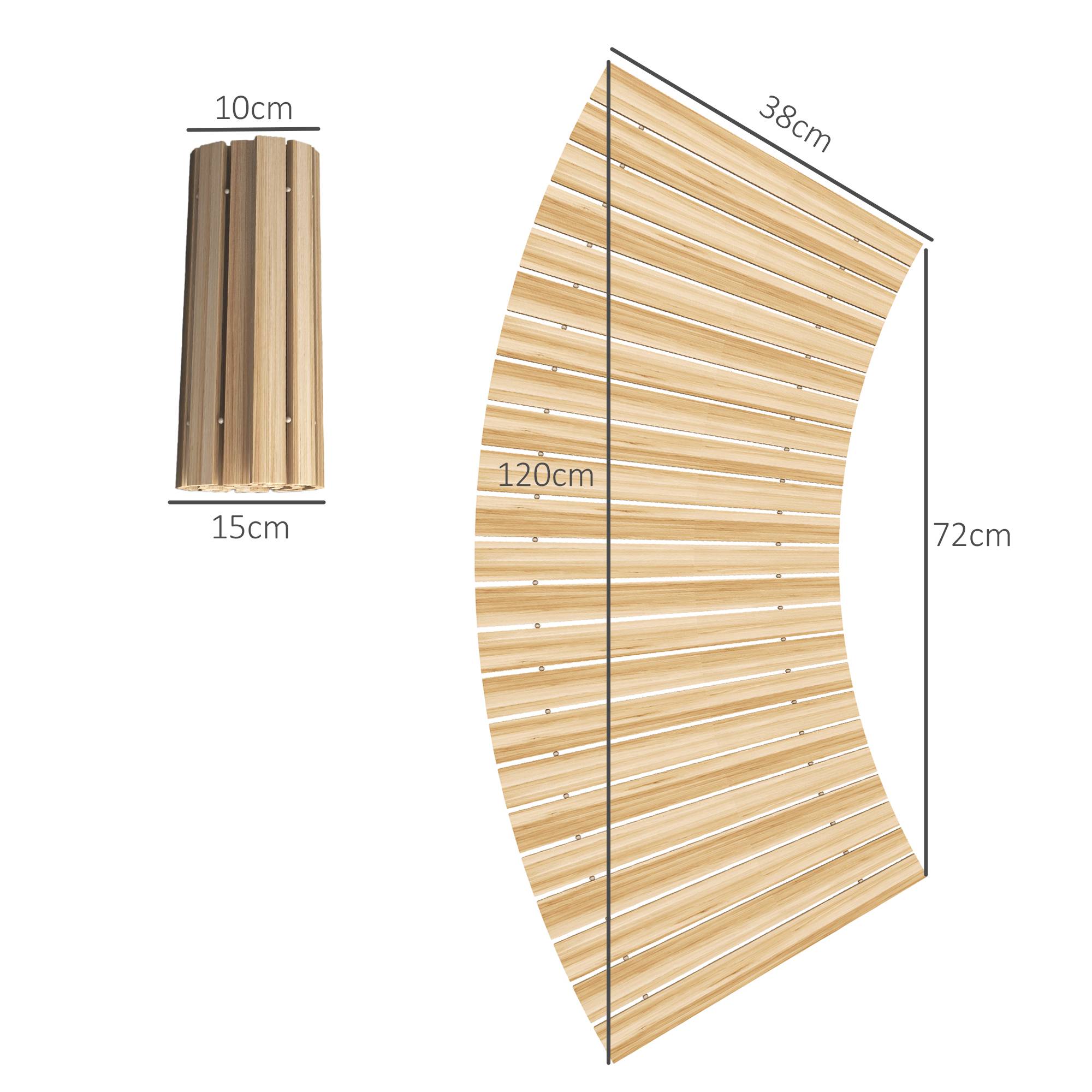 Outsunny - Allée chemin de jardin incurvé enroulable en lattes de bois dim. 120/72L x 38l cm sapin pré-huilé - Outsunny - Imagen 3