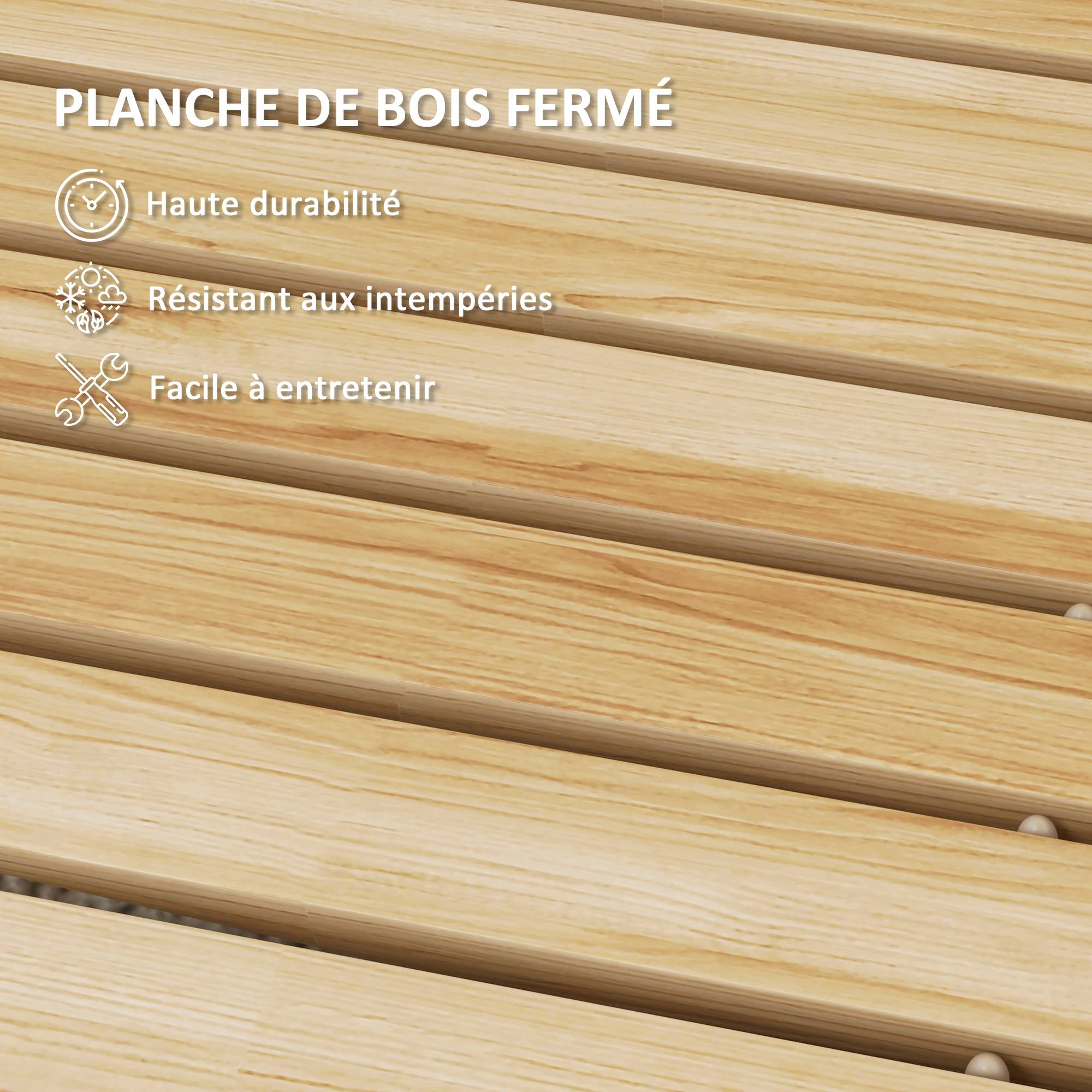 Outsunny - Allée chemin de jardin incurvé enroulable en lattes de bois dim. 120/72L x 38l cm sapin pré-huilé - Outsunny - Imagen 6