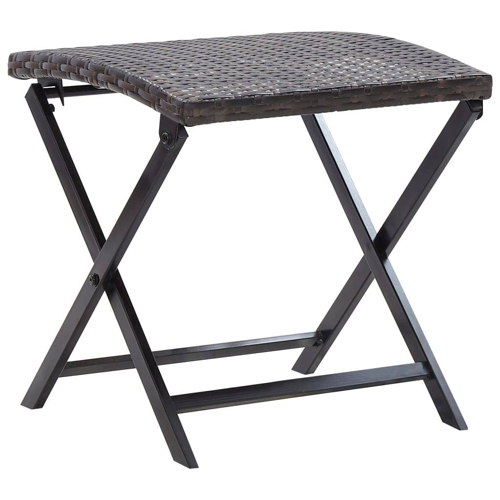 Vidaxl - Tabouret pliable Résine tressée Marron vidaXL 45772 - Image 1