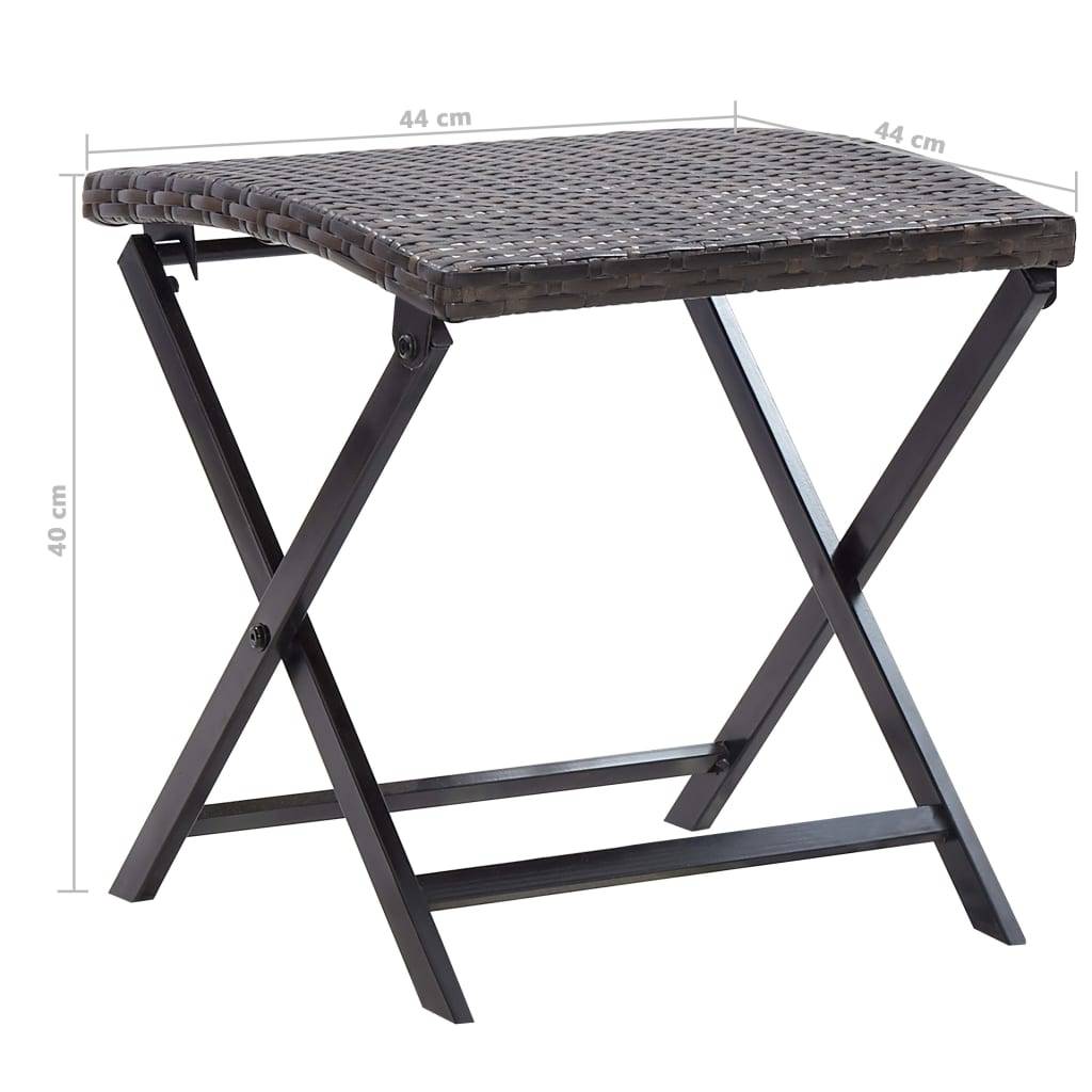 Vidaxl - Tabouret pliable Résine tressée Marron vidaXL 45772 - Image 3