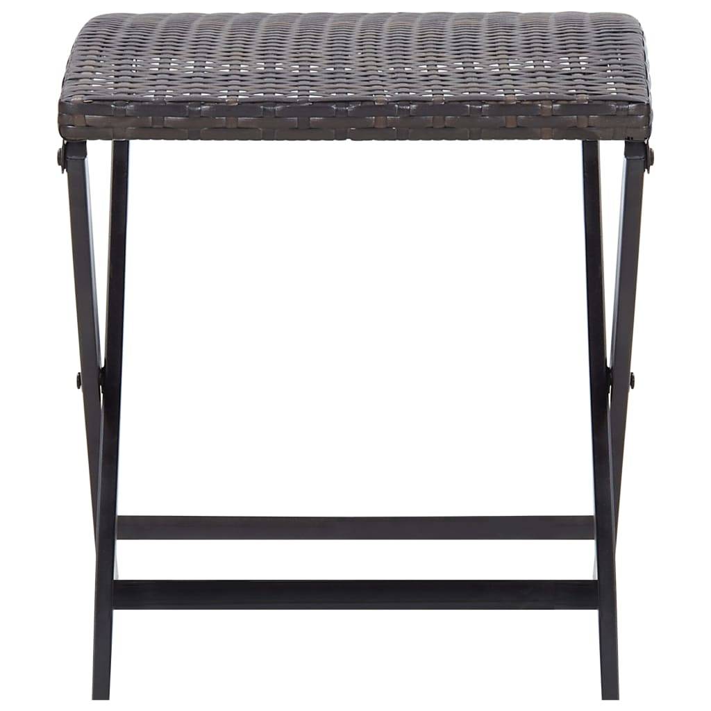Vidaxl - Tabouret pliable Résine tressée Marron vidaXL 45772 - Image 2