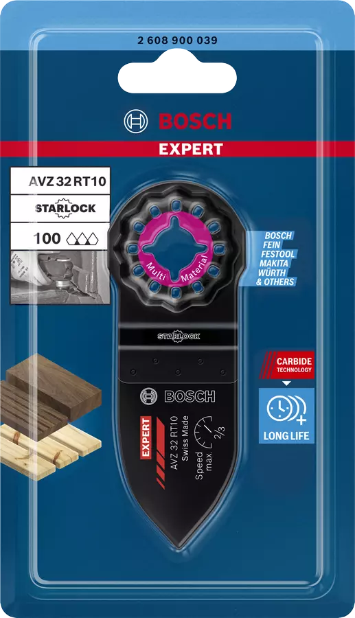 Bosch Professional - Lame plongeante carbure Expert Starlock BOSCH AVZ32RT10 pour outils oscillant - 2608900039