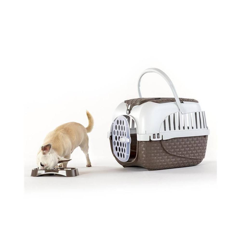 Cage de transport, Tour Taupe taille XS 33 X 52 X 34 cm pour petit chiens ou chats - Imagen 4