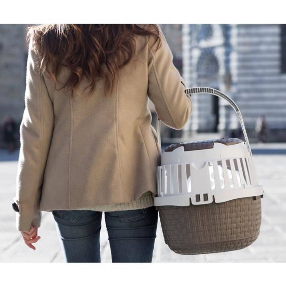 Cage de transport, Tour Taupe taille XS 33 X 52 X 34 cm pour petit chiens ou chats - Imagen 2
