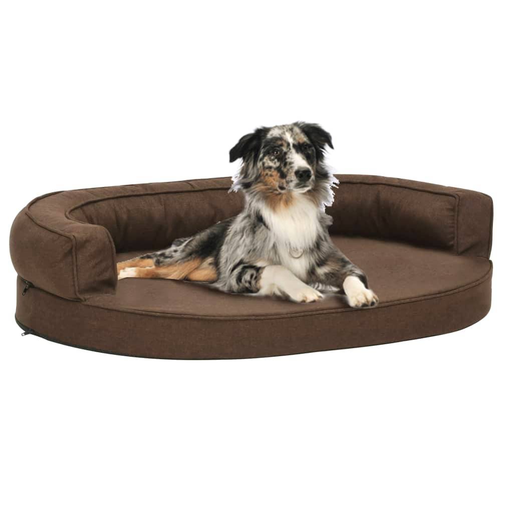 Vidaxl - Matelas de lit ergonomique pour chien 75x53 cm Aspect de lin vidaXL 171302 - Imagen 1