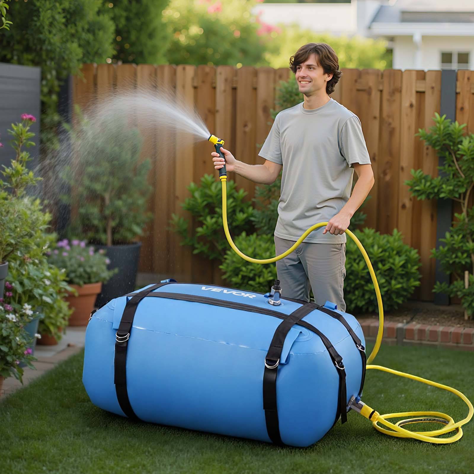 VEVOR Réservoir d'Eau Souple Vessie de Stockage Eau Pliable en TPU 132 L Bleu - Image 8