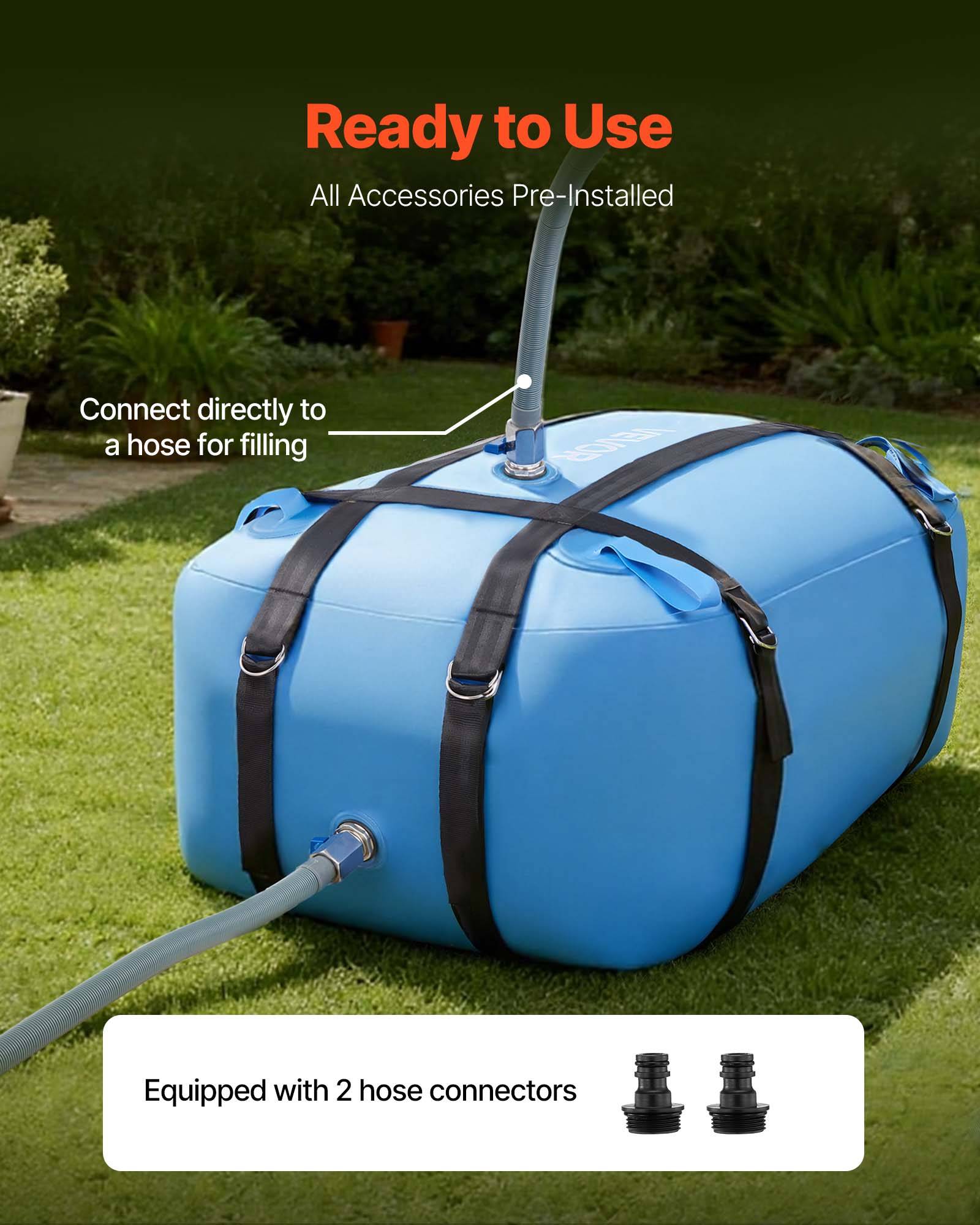 VEVOR Réservoir d'Eau Souple Vessie de Stockage Eau Pliable en TPU 132 L Bleu - Image 5