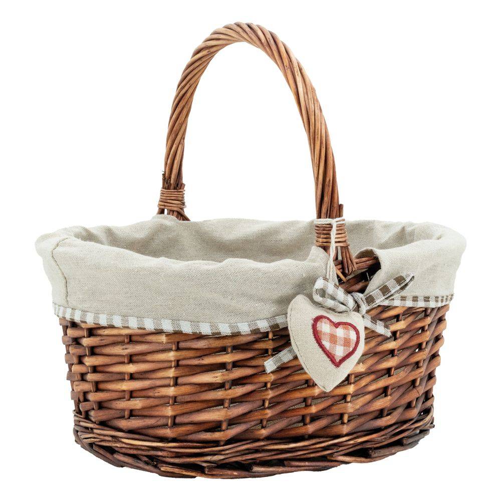 Aubry Gaspard - Panier "Charme" en osier fendu avec coeur - Imagen 4