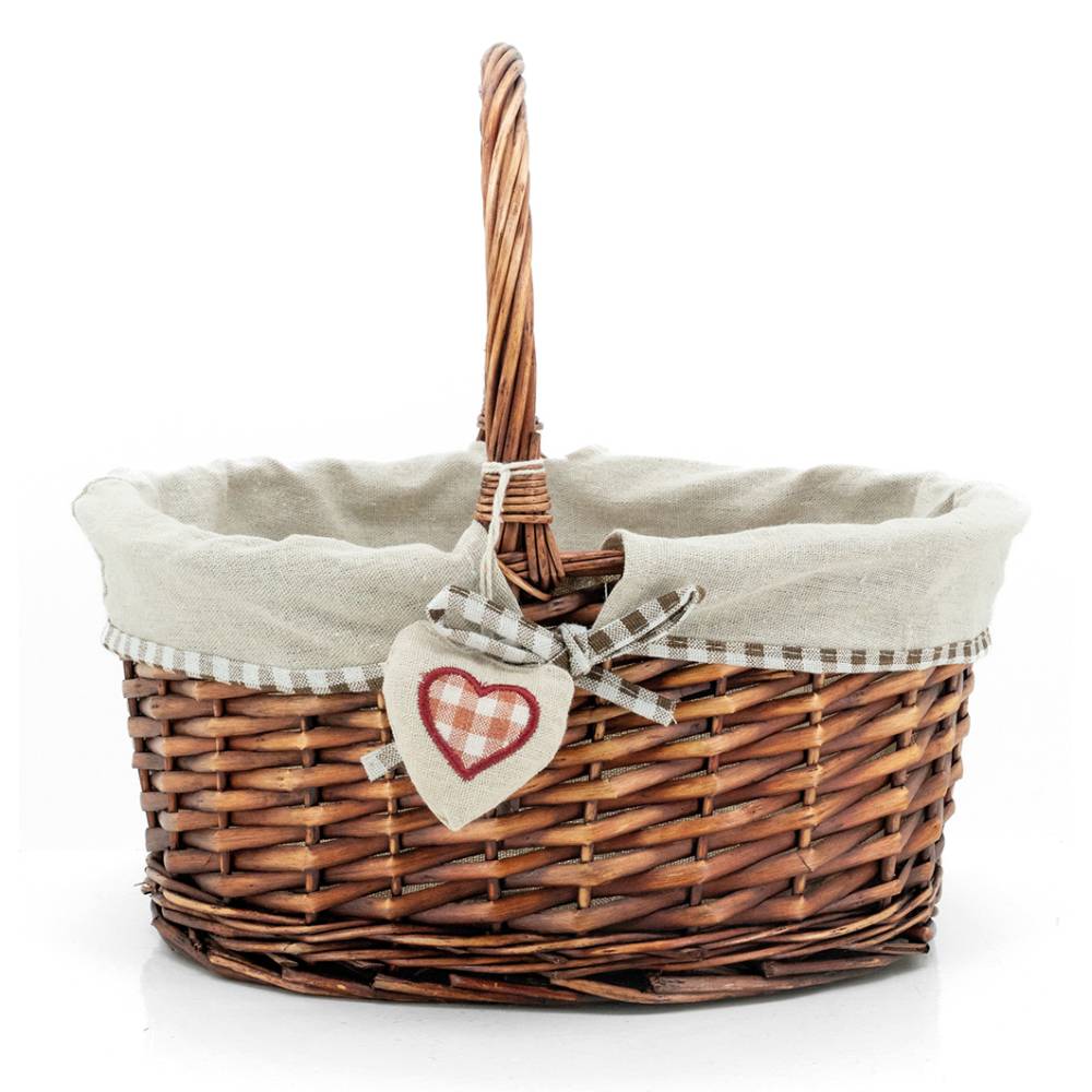 Aubry Gaspard - Panier "Charme" en osier fendu avec coeur - Imagen 2