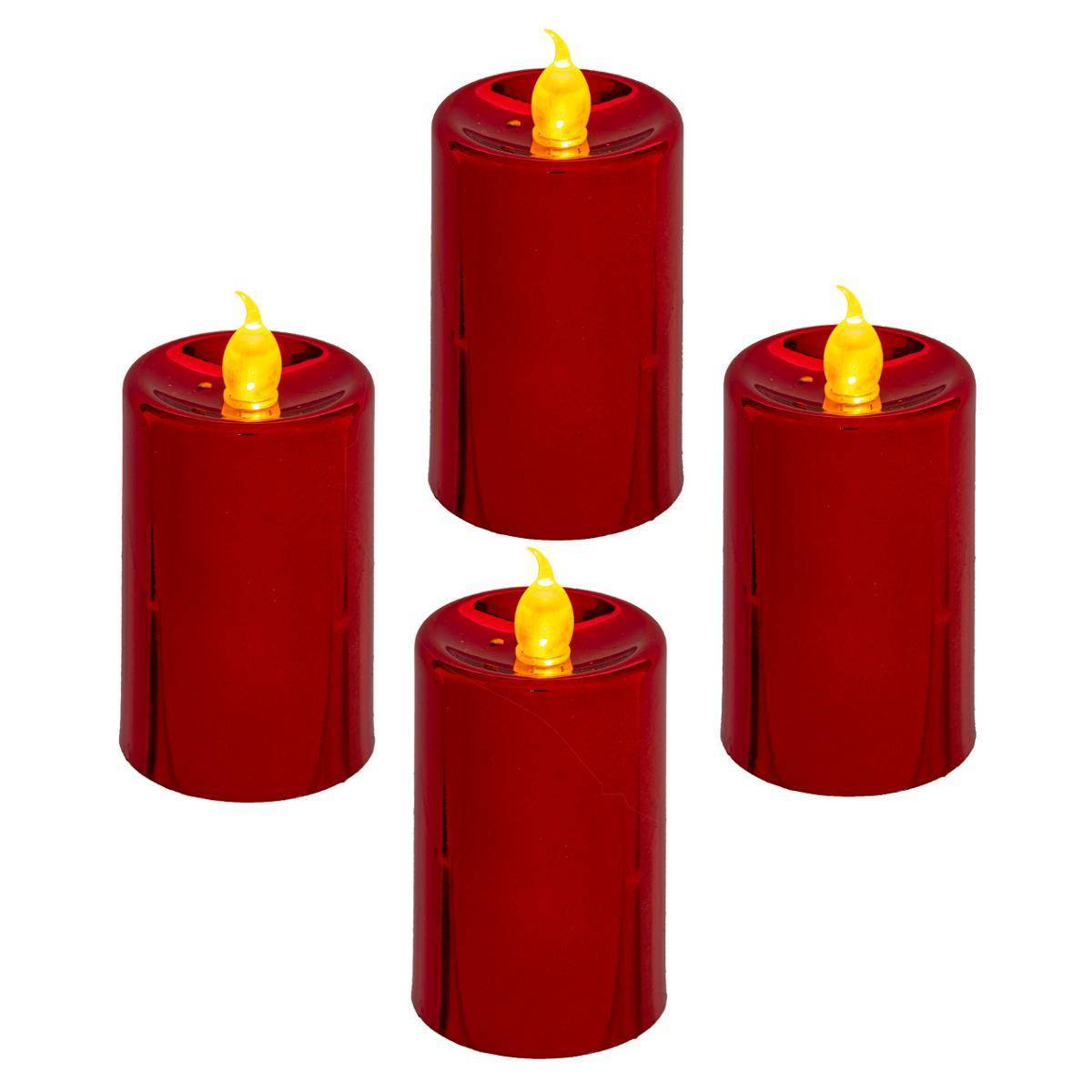 Fééric Lights & Christmas - Bougies LED "Colorama de Noël" lot de 4 votives rouge - Feeric Lights & Christmas - Imagen 2