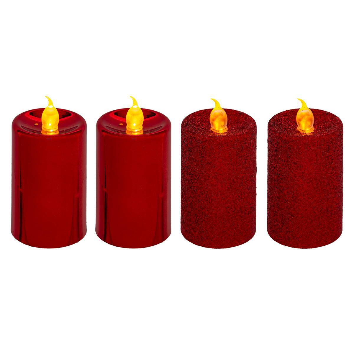 Fééric Lights & Christmas - Bougies LED "Colorama de Noël" lot de 4 votives rouge - Feeric Lights & Christmas - Imagen 1