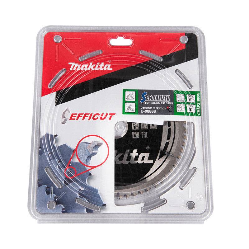 Lame carbure EFFICUT bois pour scies radiales à batterie MAKITA216x30mm, 60 dents - MAKITA - E-08888 - Image 3