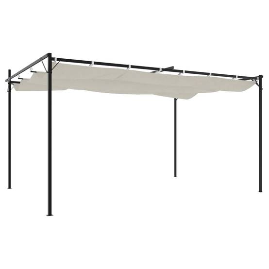 ComfortXL - Grande Pergola Aluminium Toit Rétractable Ajustable pour Jardin Terrasse Crème 395x292 cm – ComfortXL Outdoor Living - Image 5