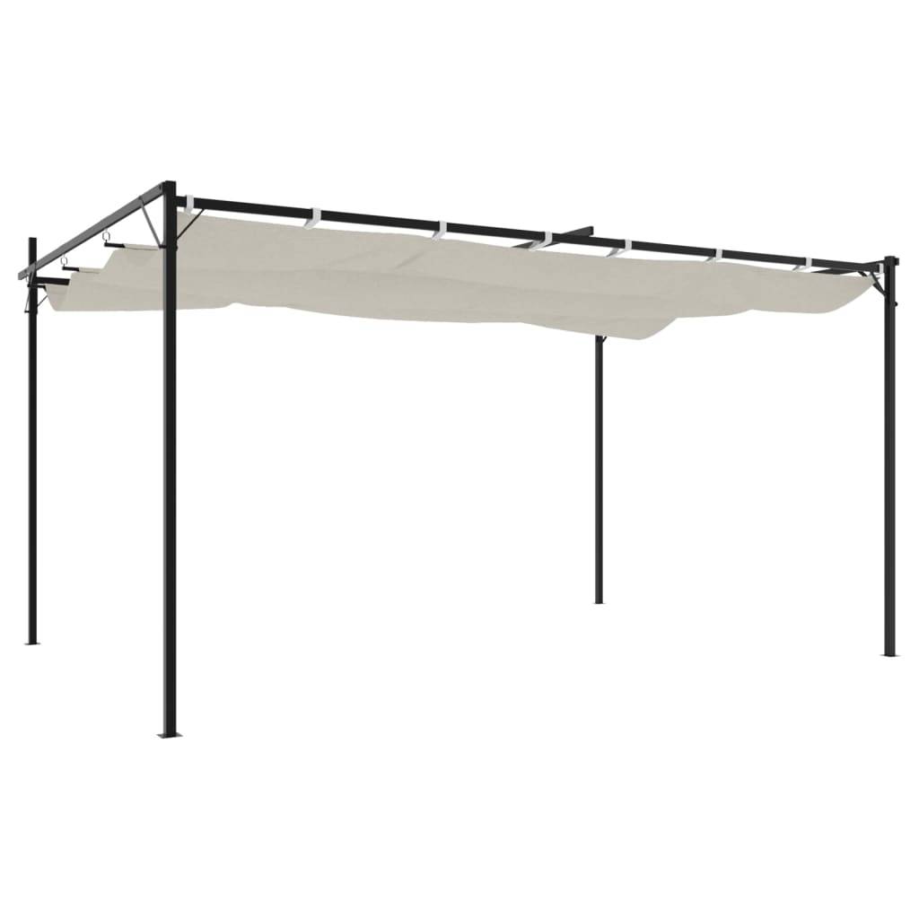 ComfortXL - Grande Pergola Aluminium Toit Rétractable Ajustable pour Jardin Terrasse Crème 395x292 cm – ComfortXL Outdoor Living - Image 5
