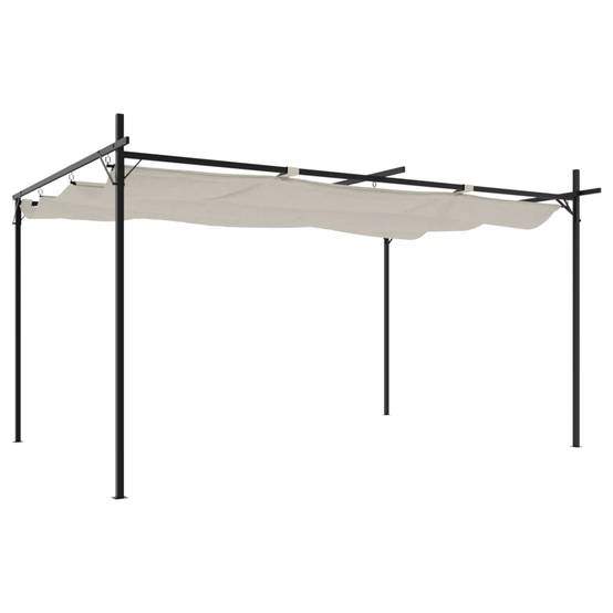 ComfortXL - Grande Pergola Aluminium Toit Rétractable Ajustable pour Jardin Terrasse Crème 395x292 cm – ComfortXL Outdoor Living - Image 2