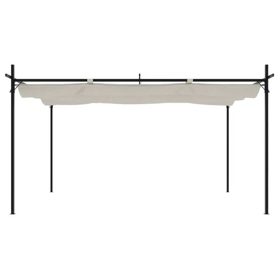 ComfortXL - Grande Pergola Aluminium Toit Rétractable Ajustable pour Jardin Terrasse Crème 395x292 cm – ComfortXL Outdoor Living - Image 3
