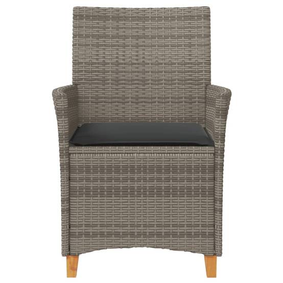 Vidaxl - Chaises de jardin coussins lot de 2 gris résine tressée et bois vidaXL 368718 - Image 6