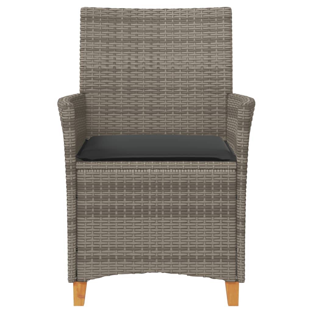 Vidaxl - Chaises de jardin coussins lot de 2 gris résine tressée et bois vidaXL 368718 - Image 6