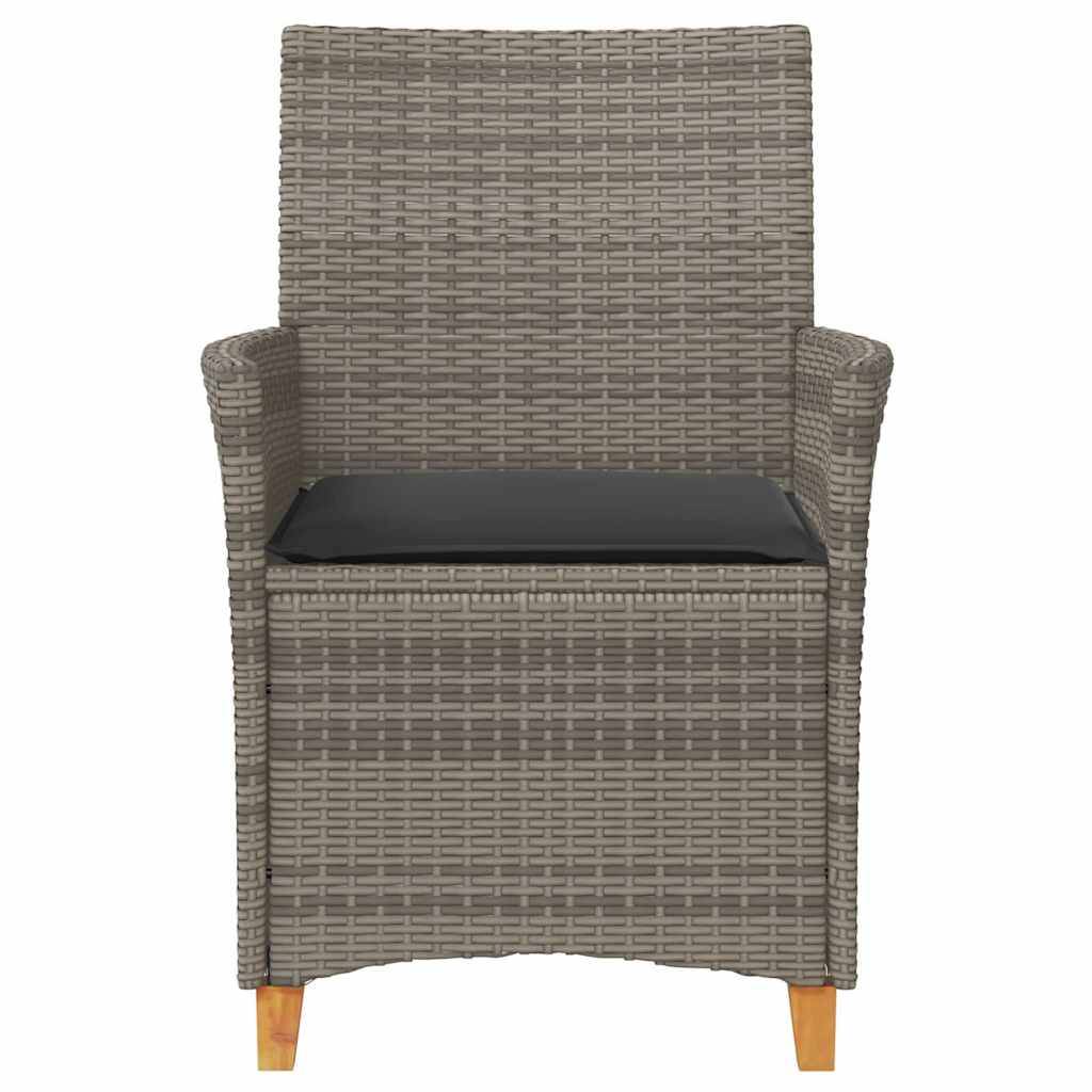 Vidaxl - Chaises de jardin coussins lot de 2 gris résine tressée et bois vidaXL 368718 - Image 6