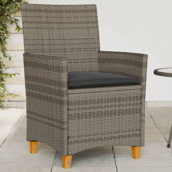 Vidaxl - Chaises de jardin coussins lot de 2 gris résine tressée et bois vidaXL 368718 - Image 1