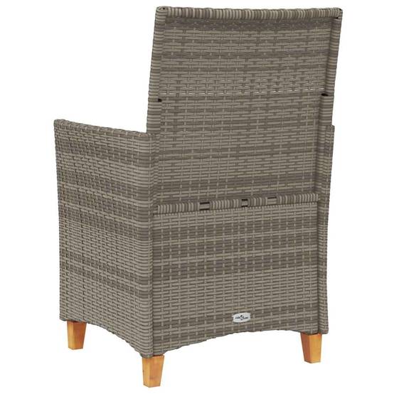 Vidaxl - Chaises de jardin coussins lot de 2 gris résine tressée et bois vidaXL 368718 - Image 8