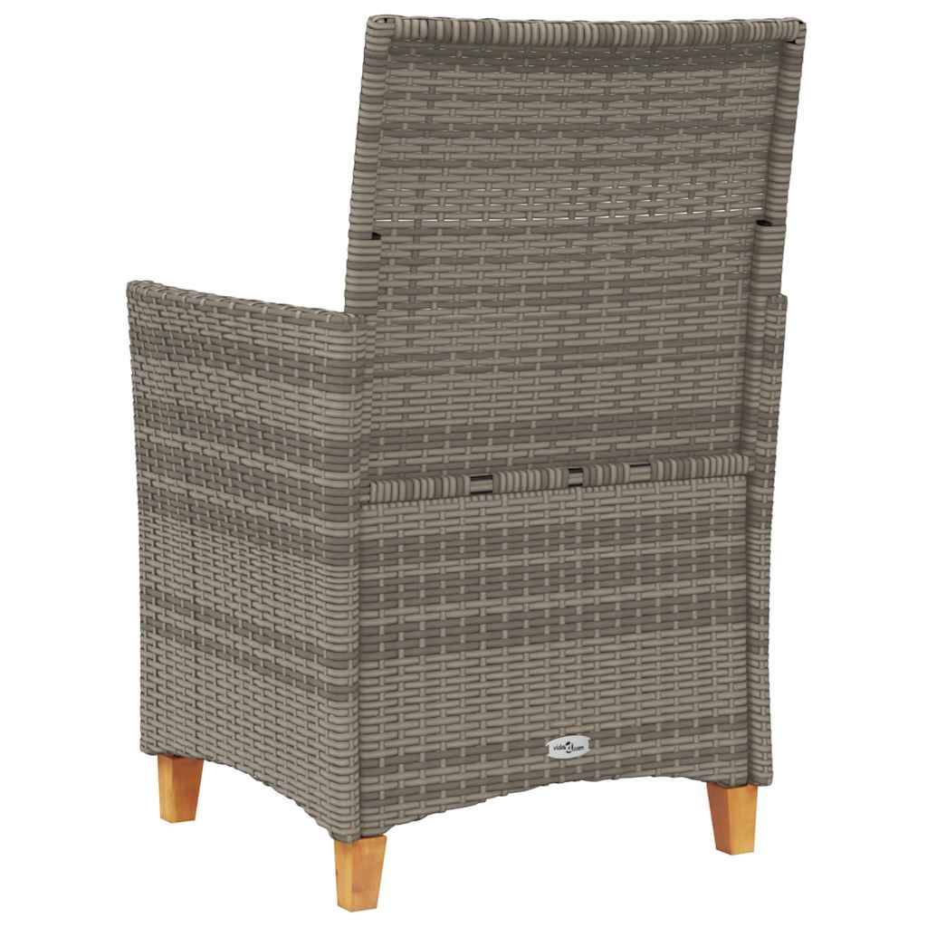 Vidaxl - Chaises de jardin coussins lot de 2 gris résine tressée et bois vidaXL 368718 - Image 8
