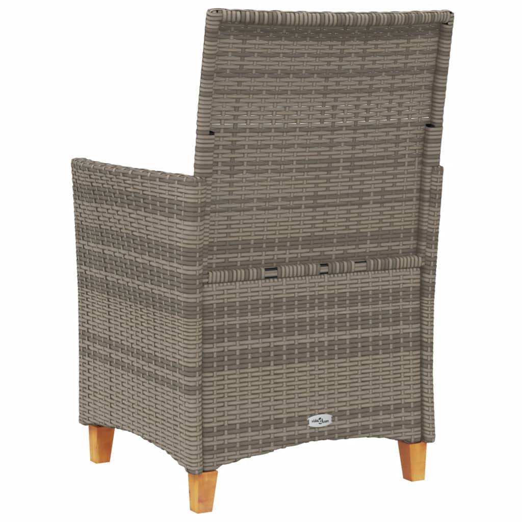 Vidaxl - Chaises de jardin coussins lot de 2 gris résine tressée et bois vidaXL 368718 - Image 8
