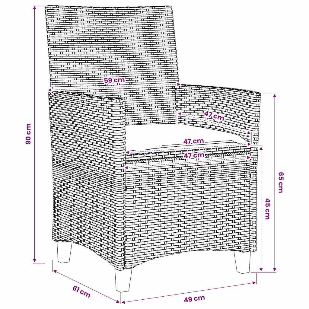 Vidaxl - Chaises de jardin coussins lot de 2 gris résine tressée et bois vidaXL 368718 - Image 3