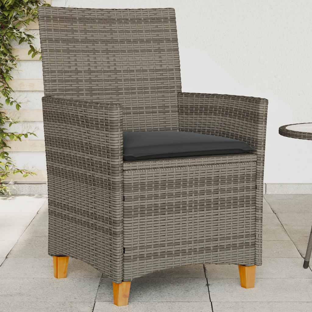 Vidaxl - Chaises de jardin coussins lot de 2 gris résine tressée et bois vidaXL 368718 - Image 1