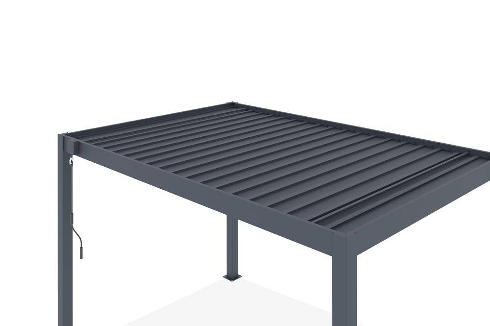 Cazeboo Pergola bioclimatique autoportée PIANA 3x2m aluminium gris - lames orientables - Image 7