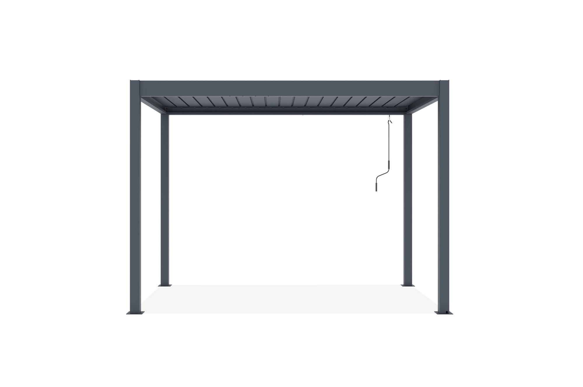 Cazeboo Pergola bioclimatique autoportée PIANA 3x2m aluminium gris - lames orientables - Image 5