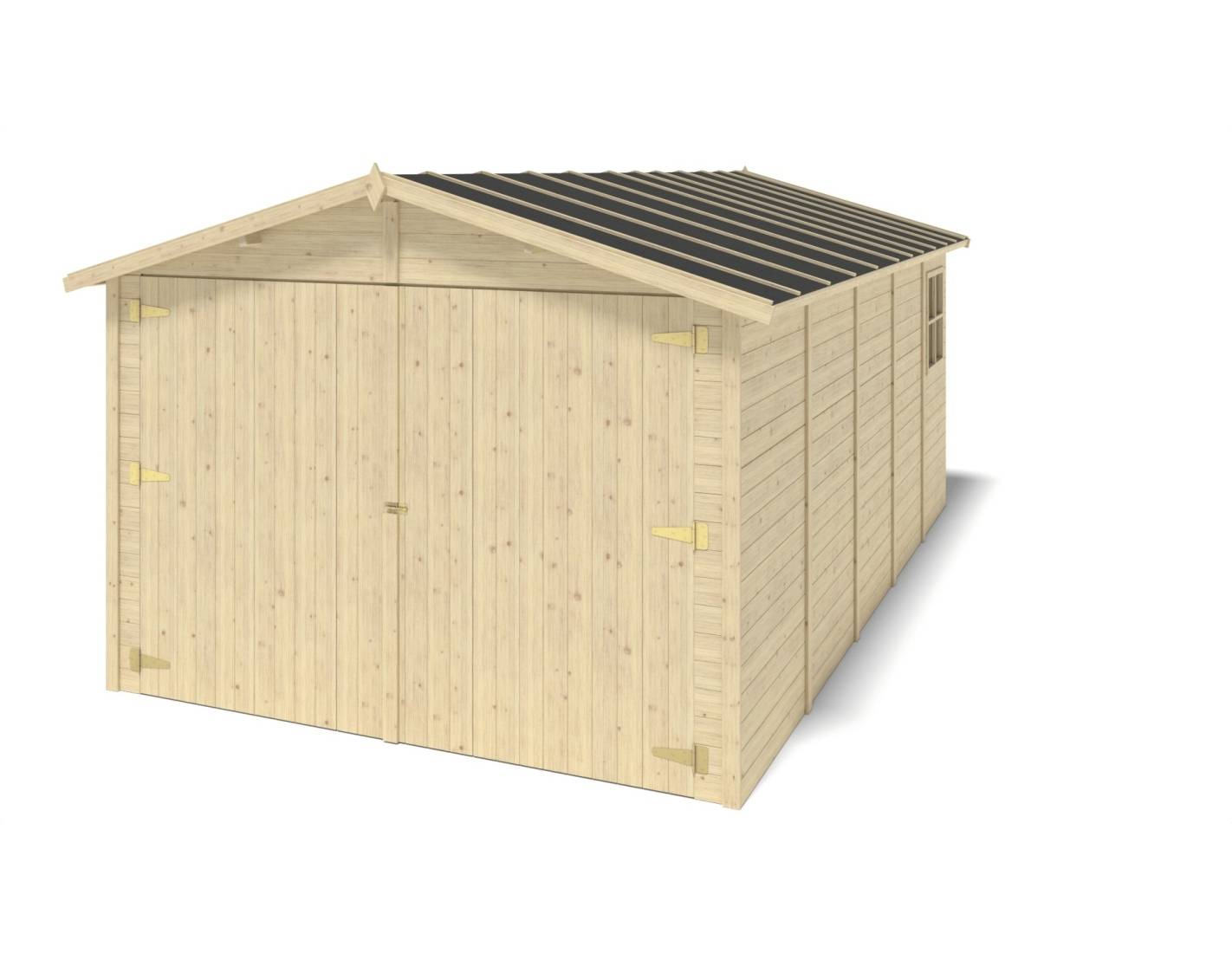 Altanka - Garage en bois - 14.94m2 - 3.05x4.93m - Ep. 18mm - couleur: naturel - GAR28 - ALTANKA - Imagen 1