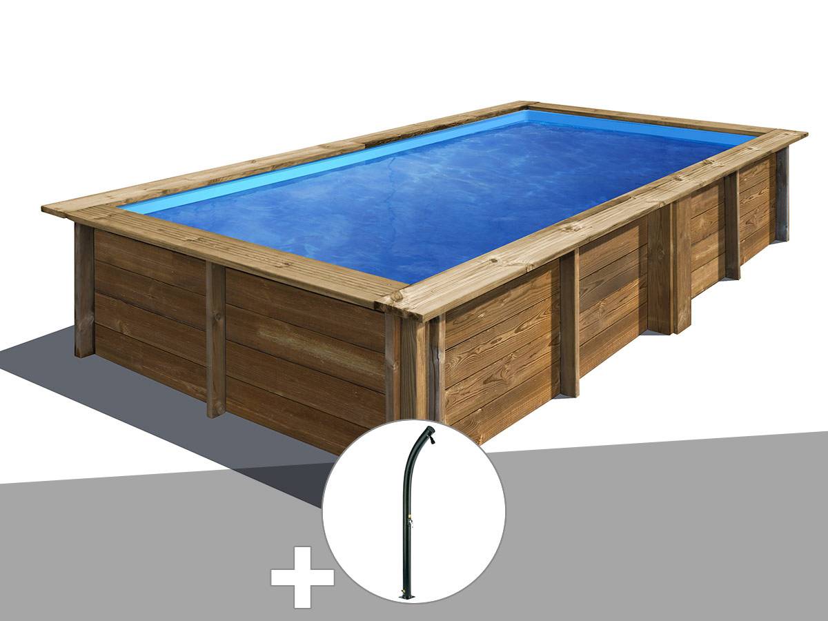 Gré - Kit piscine bois Gré Lemon 3,75 x 2,00 x 0,68 m + Douche