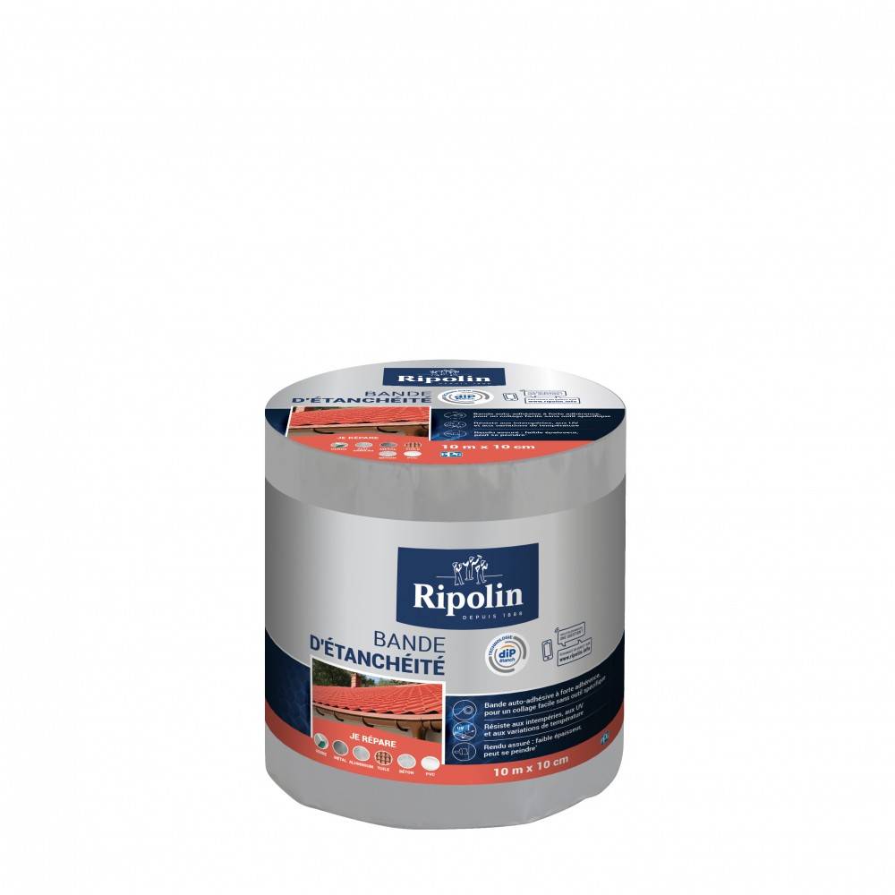 Ripolin - Bande d'étanchéité Adhésive ripolin, 10 m x 10 cm, gris - Image 4