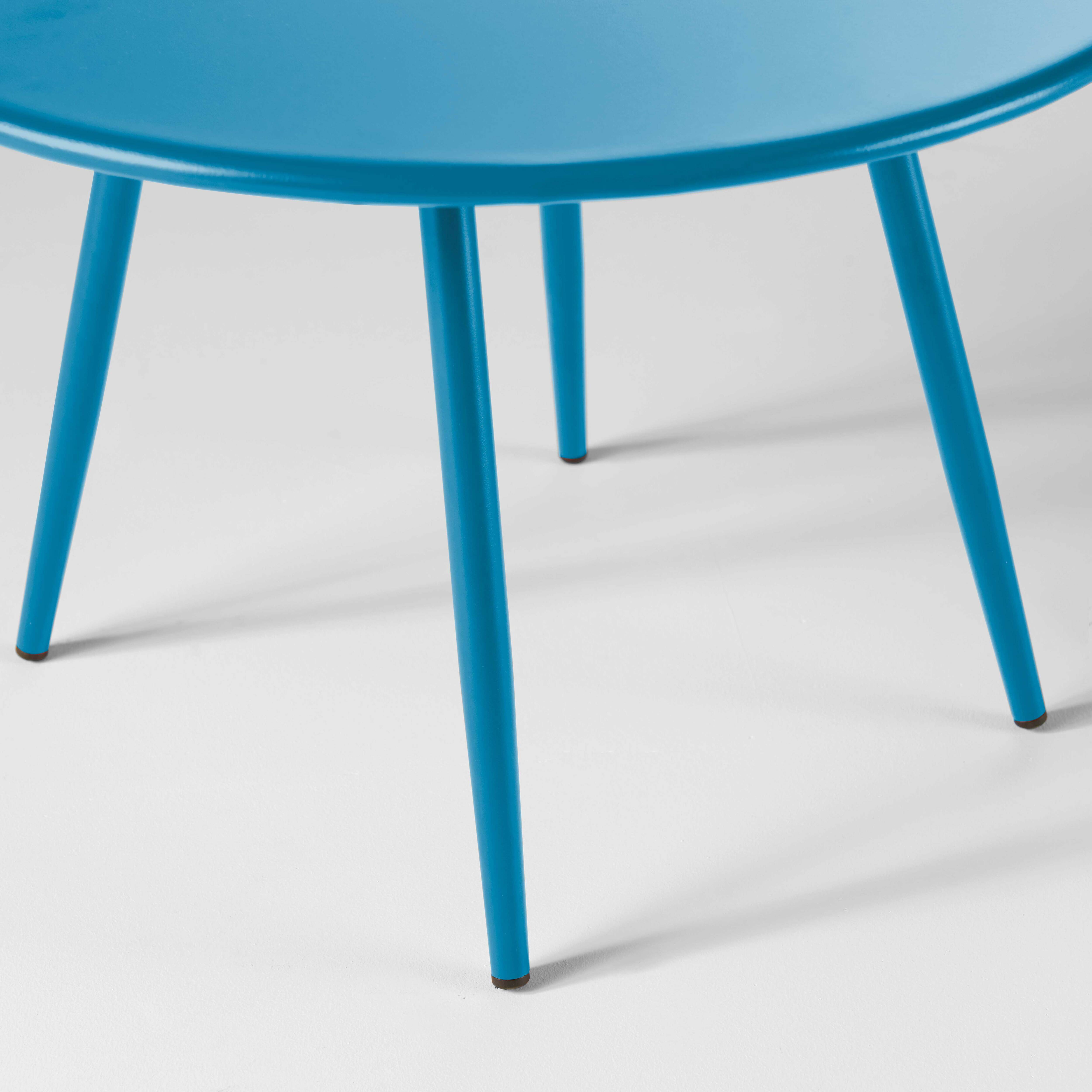 Oviala - Table basse de jardin ronde en métal bleu pacific 40 cm Palavas - Oviala - Imagen 5