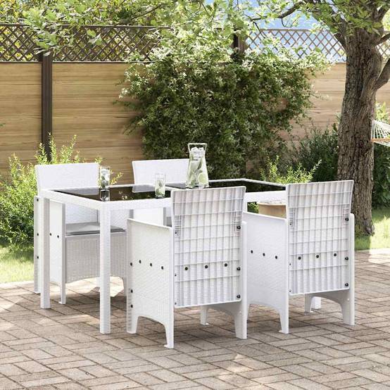 Lot De 4 Chaises De Jardin - Fauteuils De Jardin Blanc 53 x 49 x 85 cm PP - Image 2