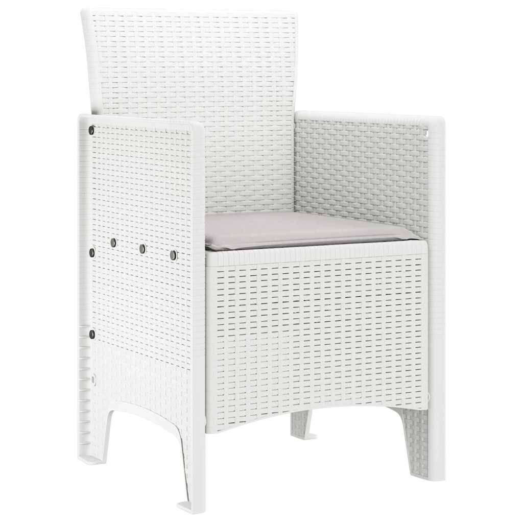 Lot De 4 Chaises De Jardin - Fauteuils De Jardin Blanc 53 x 49 x 85 cm PP - Image 4