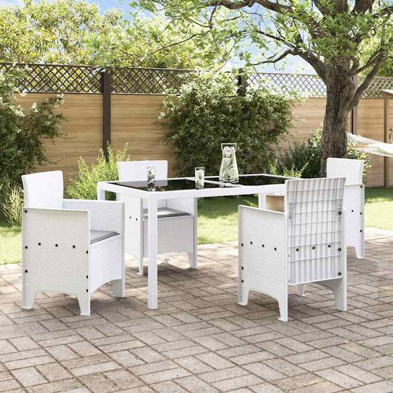 Lot De 4 Chaises De Jardin - Fauteuils De Jardin Blanc 53 x 49 x 85 cm PP - Image 3