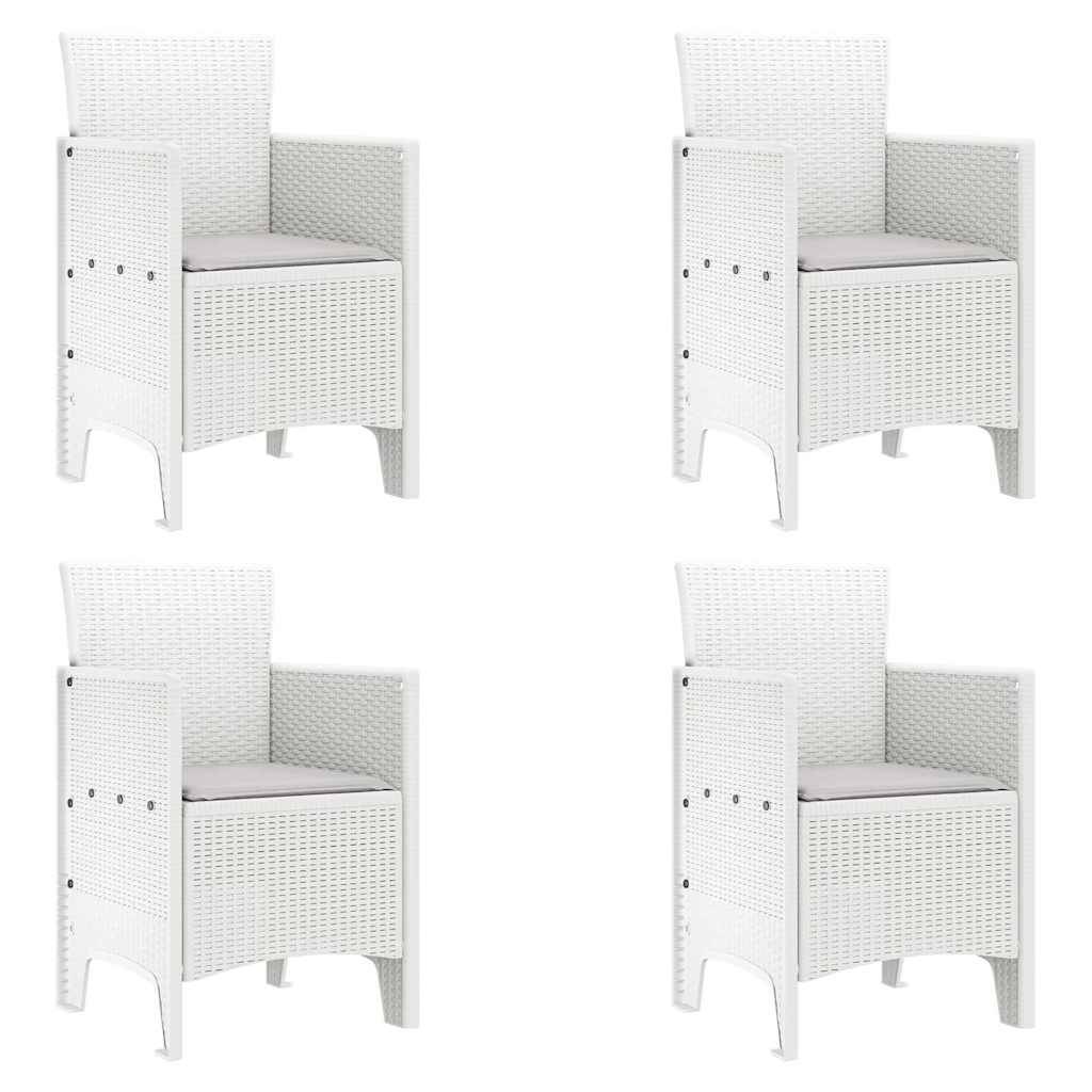 Lot De 4 Chaises De Jardin - Fauteuils De Jardin Blanc 53 x 49 x 85 cm PP