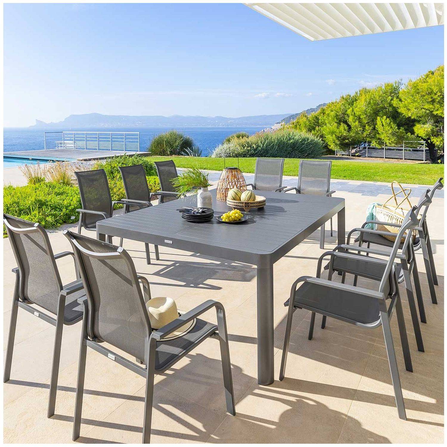 Hesperide - Table de jardin extensible Paradize en aluminium - 10 Places - Hespéride - Imagen 2
