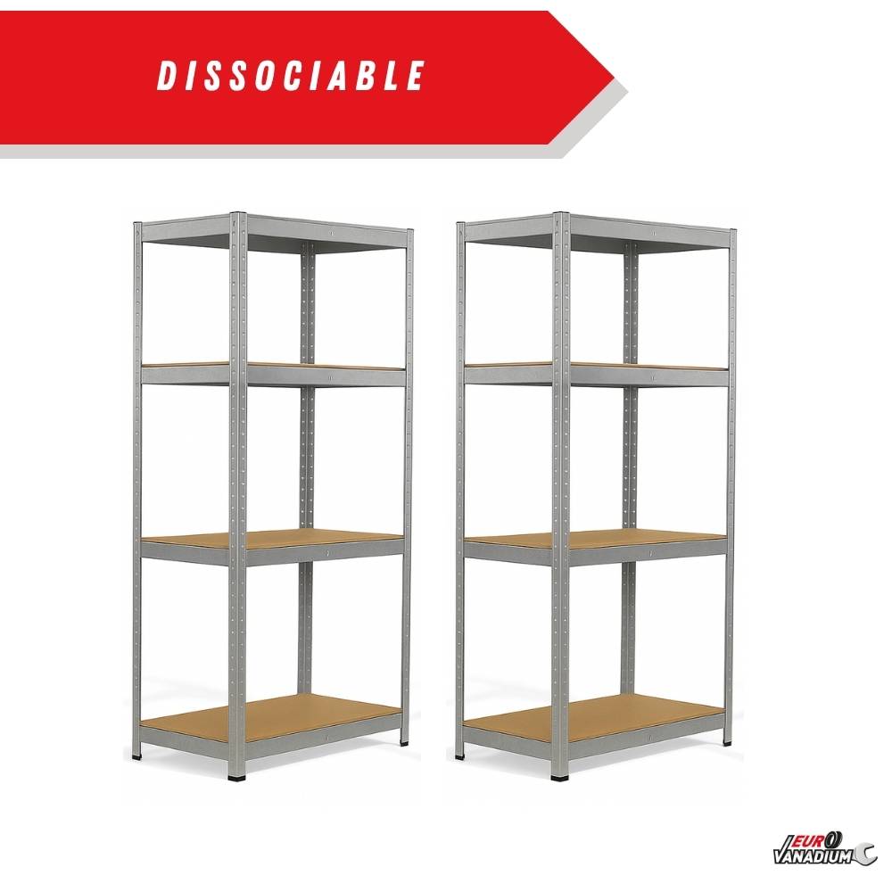 Étagère de garage métallique robuste 160x160cm : charge lourde, modulable, facile à monter 40 cm Gris - Image 7