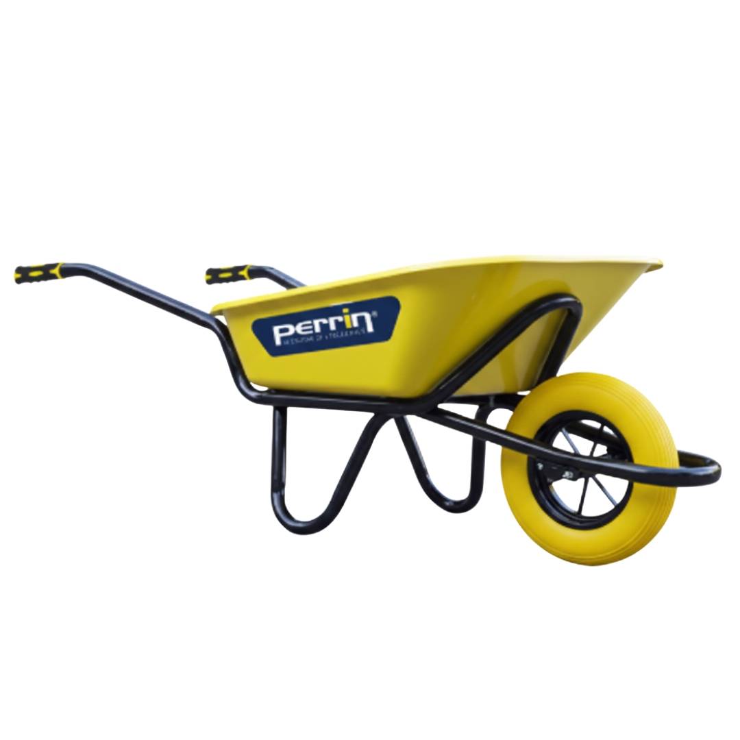 Outils Perrin - Brouette chantier 100 L – Olympic renforcée – roue increvable – double châssis acier Ø32 mm – 250 kg