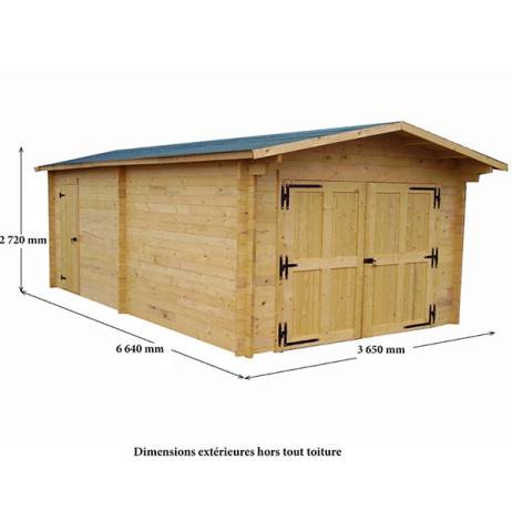 Garage en bois Vectura 18.97 m² - Imagen 3