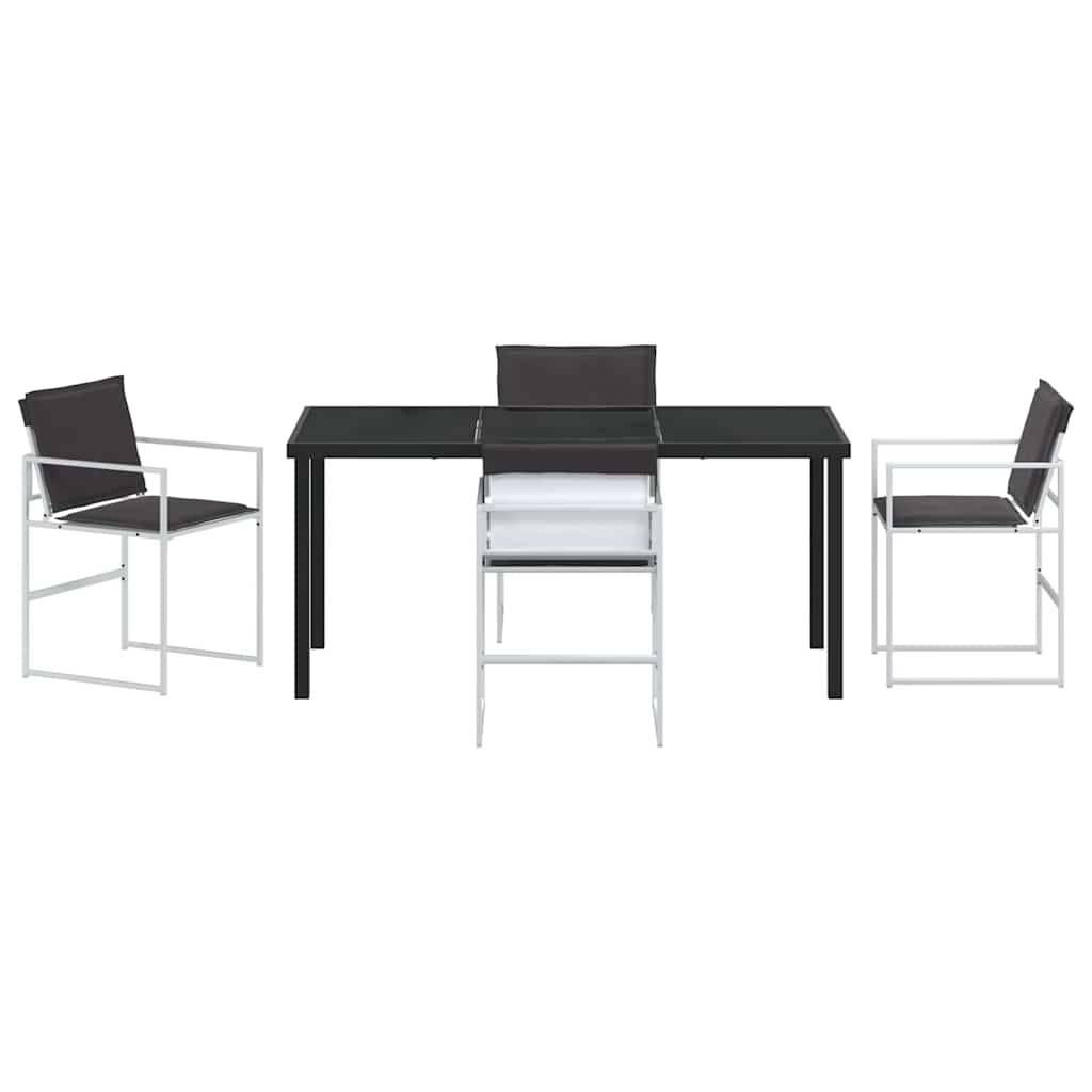 Ensemble de salle à manger de jardin acier et textilène blanc 160 x 80 x 73 cm, Poids:48.9kg - PANGIVO - Image 7