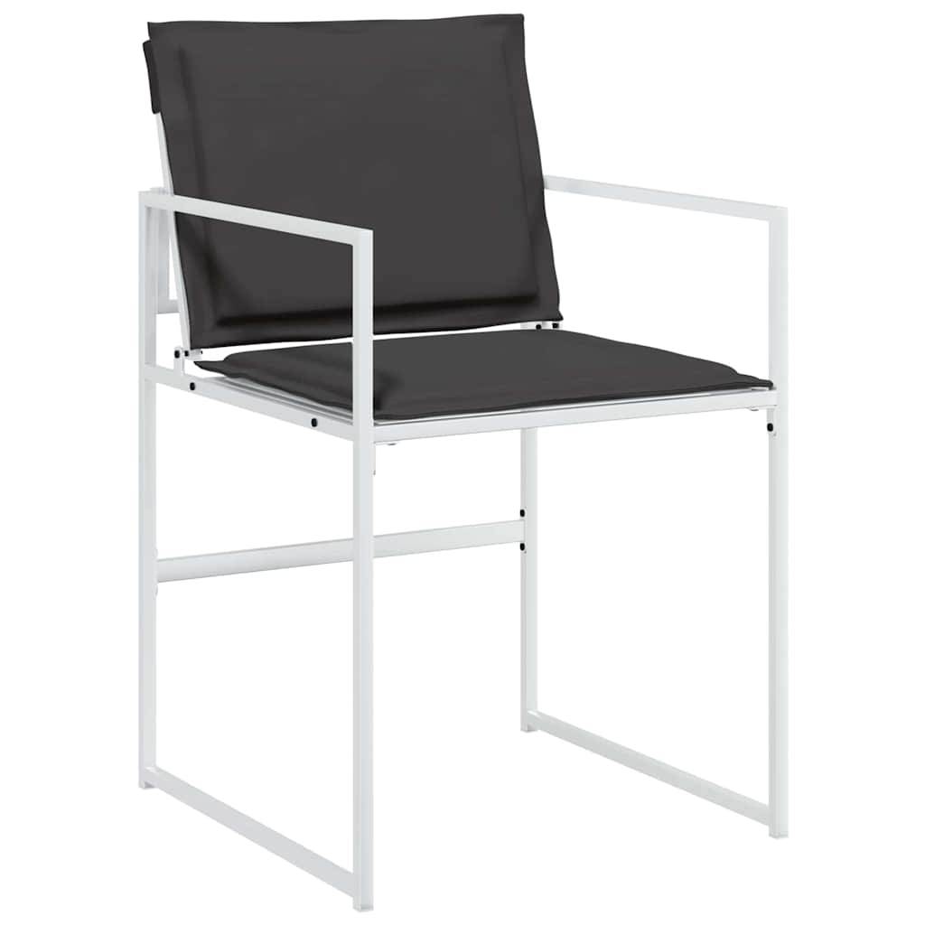 Ensemble de salle à manger de jardin acier et textilène blanc 160 x 80 x 73 cm, Poids:48.9kg - PANGIVO - Image 6