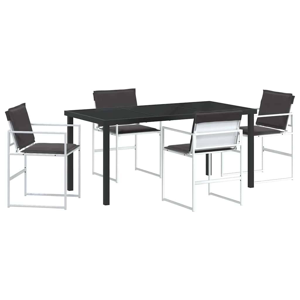 Ensemble de salle à manger de jardin acier et textilène blanc 160 x 80 x 73 cm, Poids:48.9kg - PANGIVO - Image 2