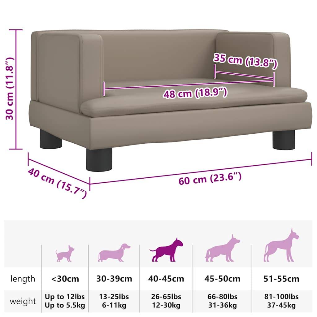 Canapé lit pour chien en similicuir facile à nettoyer petit animal Cappuccino 60x40 cm – ComfortXL Pet Living - Image 7